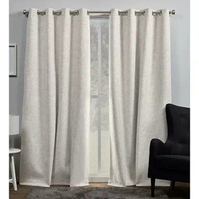 Exclusive Home Curtains Burke Grommet Top Blackout Set Of 2 Curtain Panel In Neutral