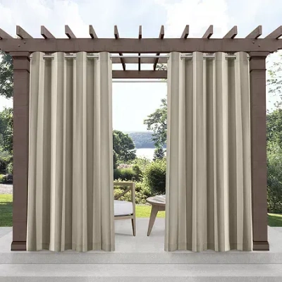 Exclusive Home Curtains Canopy Stripe Grommet Top Light-filtering Set Of 2 Outdoor Curtain Panel In Multi