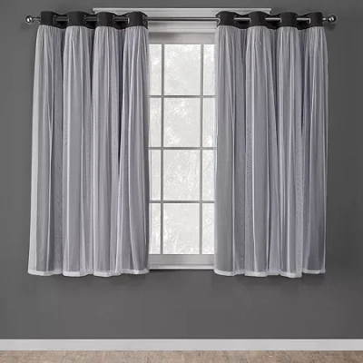 Exclusive Home Curtains Catarina Grommet Top Energy Saving Blackout Set Of 2 Curtain Panel In Gray
