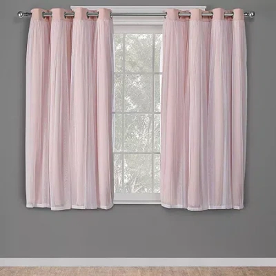 Exclusive Home Curtains Catarina Grommet Top Energy Saving Blackout Set Of 2 Curtain Panel In Pink