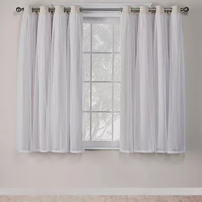 Exclusive Home Curtains Catarina Grommet Top Energy Saving Blackout Set Of 2 Curtain Panel In White