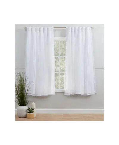Exclusive Home Curtains Catarina Layered Solid Blackout Sheer Grommet Top Curtain Panel Pair Set Of 2 In White