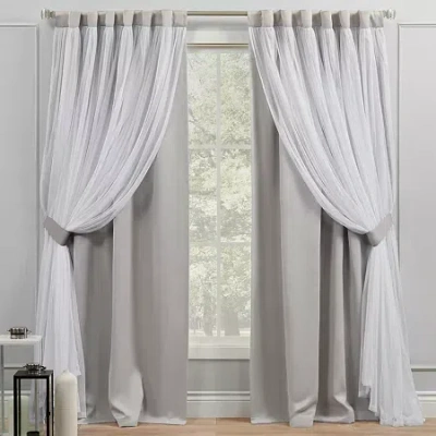 Exclusive Home Curtains Catarina Tab Top Room Darkening Set Of 2 Curtain Panel In Gray