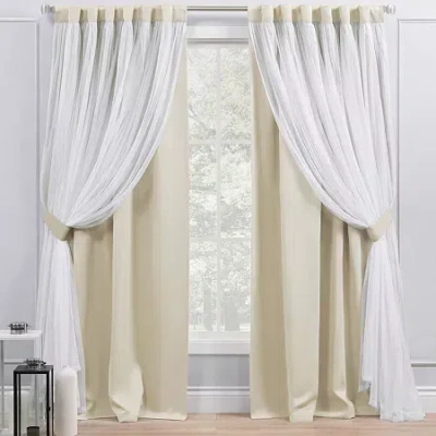 Exclusive Home Curtains Catarina Tab Top Room Darkening Set Of 2 Curtain Panel In Multi