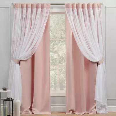 Exclusive Home Curtains Catarina Tab Top Room Darkening Set Of 2 Curtain Panel In Pink