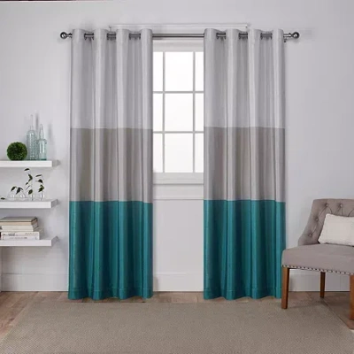 Exclusive Home Curtains Chateau Grommet Top Light-filtering Set Of 2 Curtain Panel In Green
