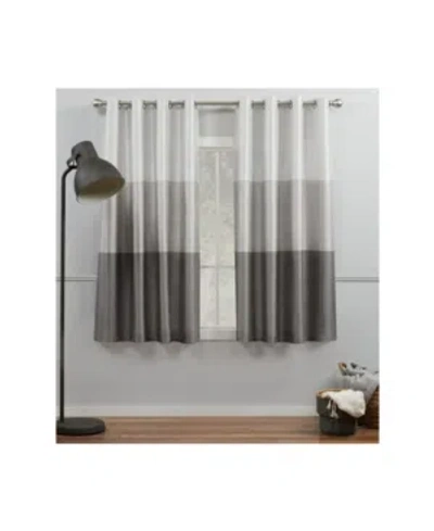 Exclusive Home Curtains Chateau Striped Grommet Top Curtain Panel Pair, 54" X 63" In Pewter