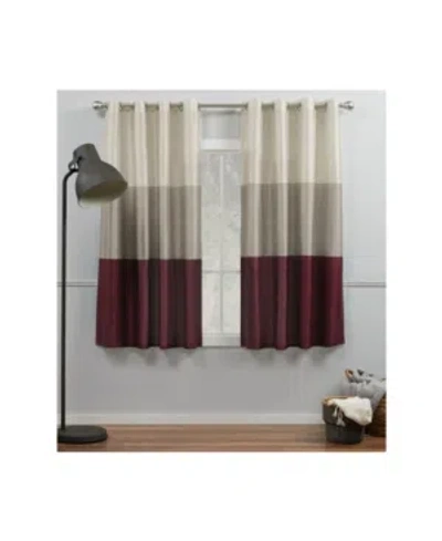 Exclusive Home Curtains Chateau Striped Grommet Top Curtain Panel Pair, 54" X 63" In Red