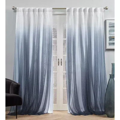 Exclusive Home Curtains Crescendo Tab Top Room Darkening Set Of 2 Curtain Panel In Blue