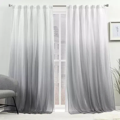 Exclusive Home Curtains Crescendo Tab Top Room Darkening Set Of 2 Curtain Panel In Gray