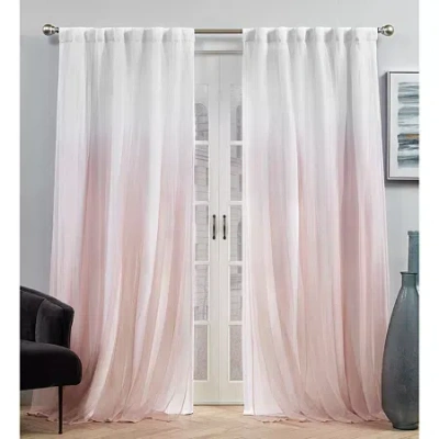 Exclusive Home Curtains Crescendo Tab Top Room Darkening Set Of 2 Curtain Panel In Pink