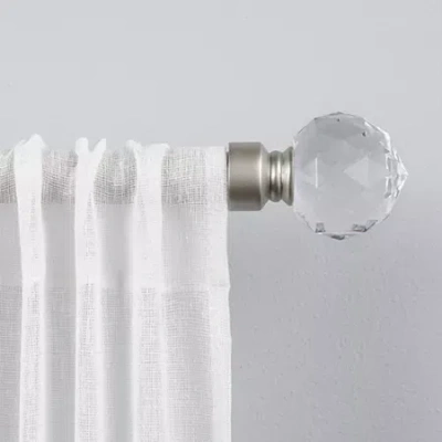 Exclusive Home Curtains Crystal Ball 1 In Adjustable Curtain Rod In Silver