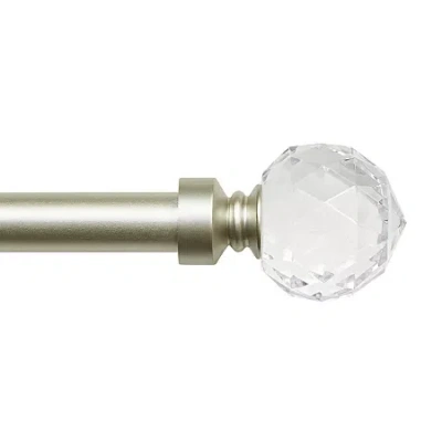 Exclusive Home Curtains Crystal Ball 1 In Adjustable Curtain Rod In Silver
