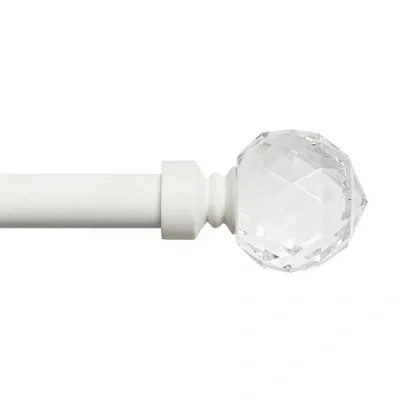 Exclusive Home Curtains Crystal Ball 1 In Adjustable Curtain Rod In White