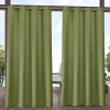 Exclusive Home Curtains Delano Grommet Top Light-filtering Set Of 2 Outdoor Curtain Panel In Green
