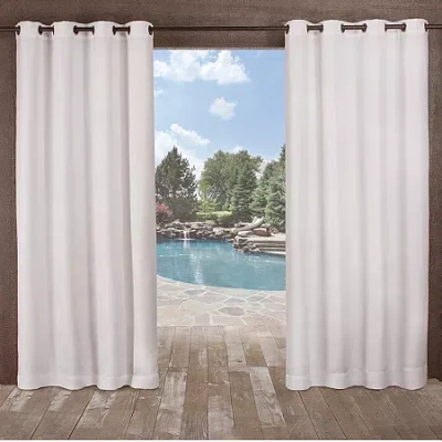 Exclusive Home Curtains Delano Grommet Top Light-filtering Set Of 2 Outdoor Curtain Panel In White