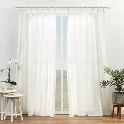 Exclusive Home Curtains Duncan Tab Top Sheer Set Of 2 Curtain Panel In White