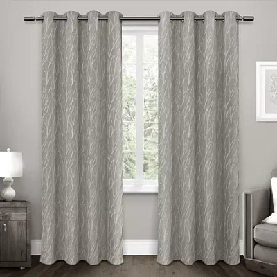 Exclusive Home Curtains Forest Hill Patio Grommet Top Room Darkening Single Outdoor Curtain Panel In Gray