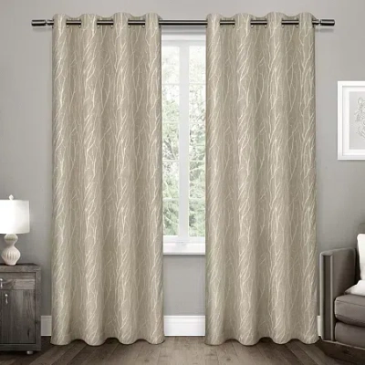 Exclusive Home Curtains Forest Hill Patio Grommet Top Room Darkening Single Outdoor Curtain Panel In White