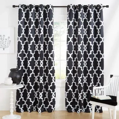 Exclusive Home Curtains Ironwork Grommet Top Energy Saving Blackout Set Of 2 Curtain Panel In Blue