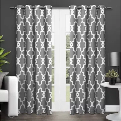 Exclusive Home Curtains Ironwork Grommet Top Energy Saving Blackout Set Of 2 Curtain Panel In Gray