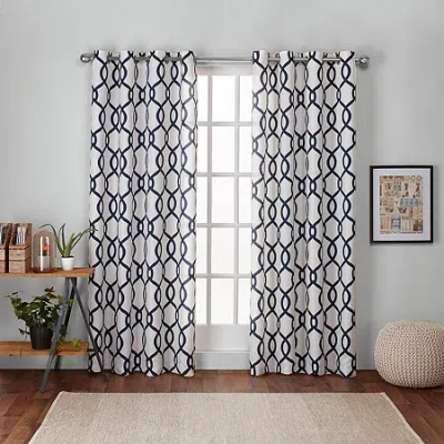 Exclusive Home Curtains Kochi Grommet Top Light-filtering Set Of 2 Curtain Panel In Blue