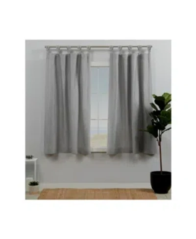 Exclusive Home Curtains Loha Linen Braided Tab Top Curtain Panel Pair, 54" X 63" In Dark Gray