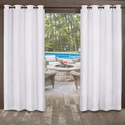 Exclusive Home Curtains Miami Grommet Top Light-filtering Set Of 2 Outdoor Curtain Panel In White