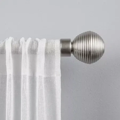 Exclusive Home Curtains Modern Layer 1 In Adjustable Curtain Rod In Silver