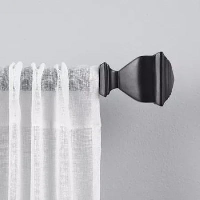 Exclusive Home Curtains Napoleon 1 In Adjustable Curtain Rod In Black