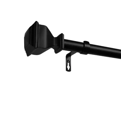 Exclusive Home Curtains Napoleon 1 In Adjustable Curtain Rod In Black