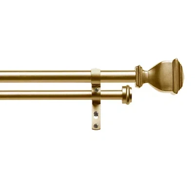 Exclusive Home Curtains Napoleon/topper Double Double Curtain Rod In Yellow