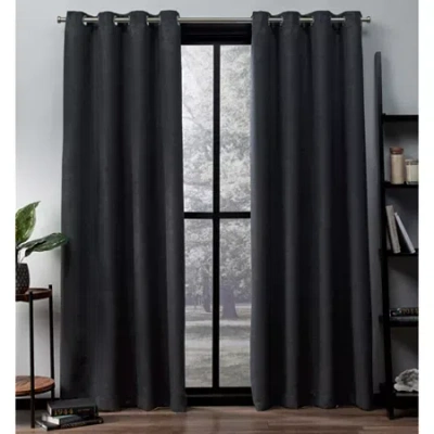 Exclusive Home Curtains Oxford Grommet Top Energy Saving Blackout Set Of 2 Curtain Panel In Gray