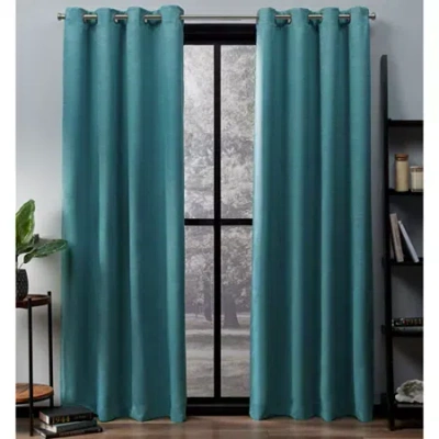Exclusive Home Curtains Oxford Grommet Top Energy Saving Blackout Set Of 2 Curtain Panel In Green