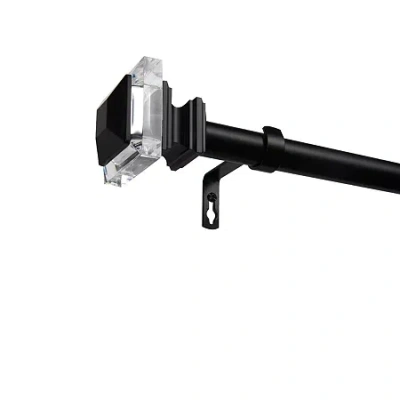 Exclusive Home Curtains Prism 1 In Adjustable Curtain Rod In Black