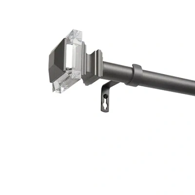 Exclusive Home Curtains Prism 1 In Adjustable Curtain Rod In Gray