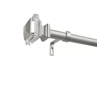Exclusive Home Curtains Prism 1 In Adjustable Curtain Rod In Silver