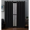 Exclusive Home Curtains Sateen Grommet Top Blackout Set Of 2 Curtain Panel In Black