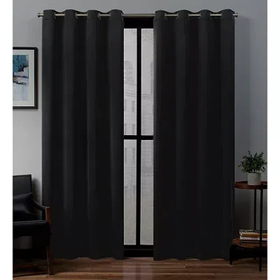 Exclusive Home Curtains Sateen Grommet Top Blackout Set Of 2 Curtain Panel