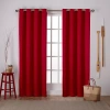 Exclusive Home Curtains Sateen Grommet Top Blackout Set Of 2 Curtain Panel In Red
