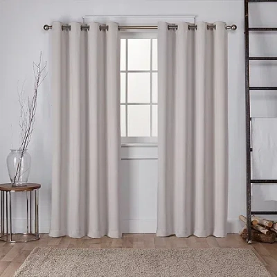Exclusive Home Curtains Sateen Grommet Top Blackout Set Of 2 Curtain Panel In Silver