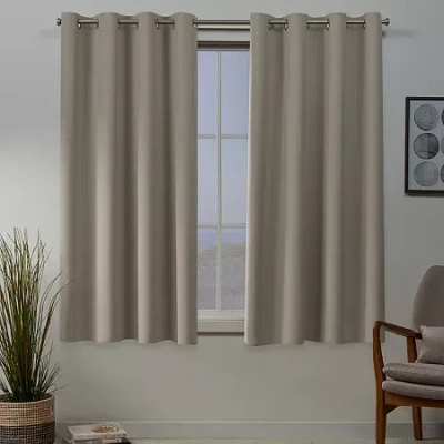 Exclusive Home Curtains Sateen Grommet Top Room Darkening Set Of 2 Curtain Panel In Multi