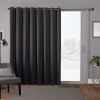 Exclusive Home Curtains Sateen Patio Energy Saving Blackout Grommet Top Single Patio Door Curtain In Gray