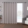 Exclusive Home Curtains Sateen Patio Energy Saving Blackout Grommet Top Single Patio Door Curtain In Silver