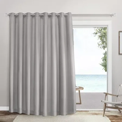 Exclusive Home Curtains Sateen Patio Grommet Top Room Darkening Single Outdoor Curtain Panel In Gray