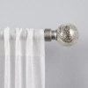 Exclusive Home Curtains Silver Aged Sphere 1 In Adjustable Curtain Rod In Silver