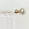 Exclusive Home Curtains Silver Aged Sphere 1 In Adjustable Curtain Rod In Yellow