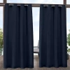 Exclusive Home Curtains Solid Grommet Top Light-filtering Set Of 2 Outdoor Curtain Panel In Blue