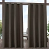 Exclusive Home Curtains Solid Grommet Top Light-filtering Set Of 2 Outdoor Curtain Panel In Brown