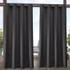 Exclusive Home Curtains Solid Grommet Top Light-filtering Set Of 2 Outdoor Curtain Panel In Gray